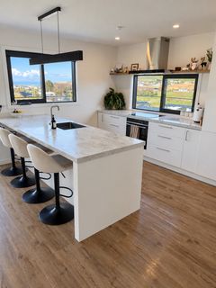 Kitchen island and floors — after